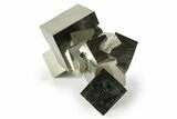 Shiny, Natural Pyrite Cube Cluster - Navajun, Spain #244969-2